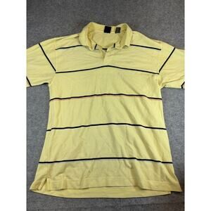 VTG 90s Kani Gold Polo Shirt Men XL Yellow Striped Short Sleeve Retro Preppy Y2K